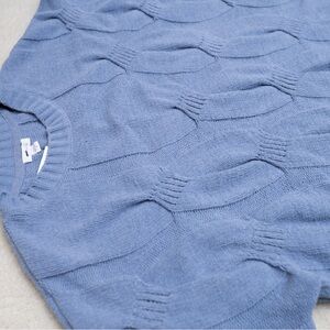 NWT J. Jill Chenille Cable Knit Light Blue Women's Sweater Sz M Cozy Cottagecore